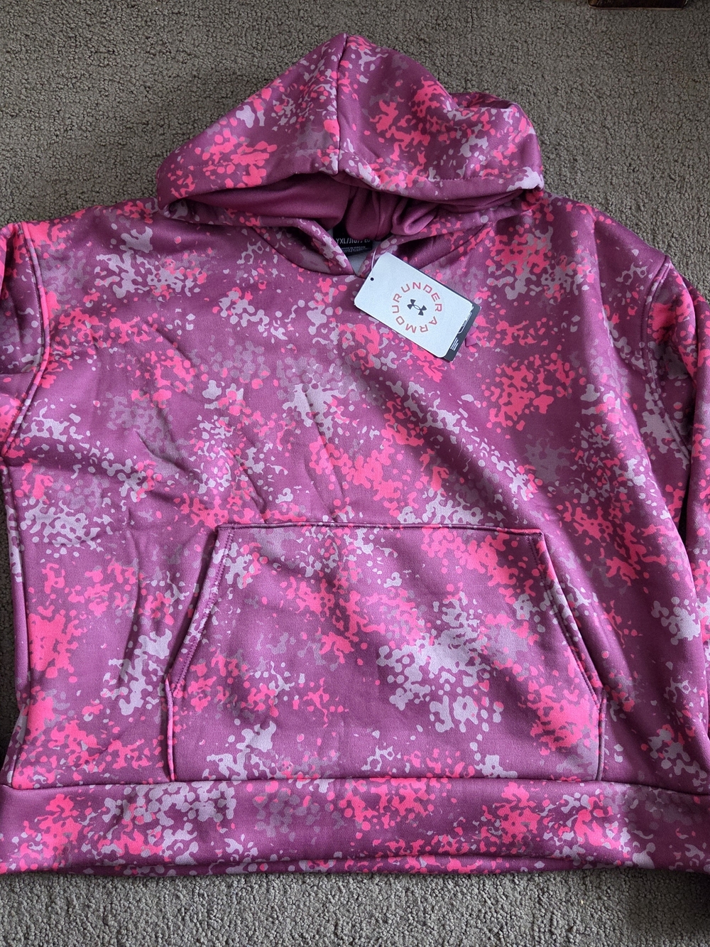 Under Armour Pink & Magenta Speckle Pullover Hoodie